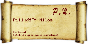 Pilipár Milos névjegykártya
